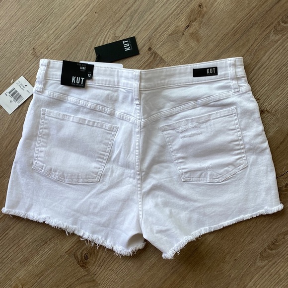 New KUT FROM THE KLOTH jane high rise short fray hem in optic white - Picture 5 of 5